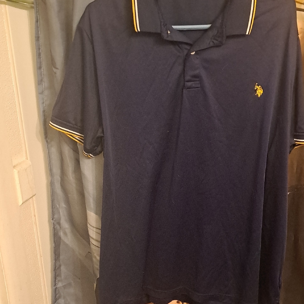 U.S. Polo Assn. Dark Blue Polo with Yellow Trim